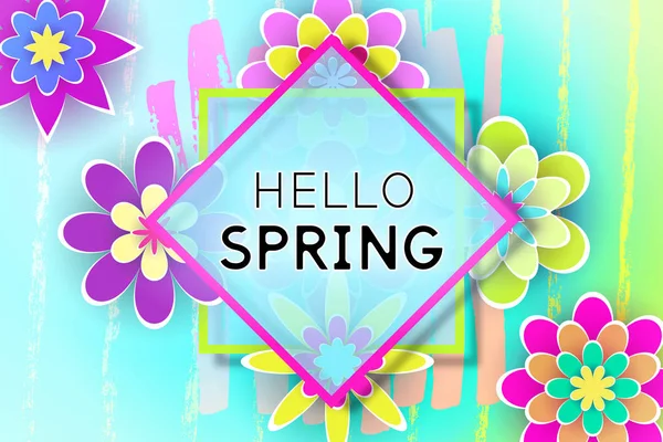 Olá Primavera Design Stock Vector Ilustração — Vetor de Stock