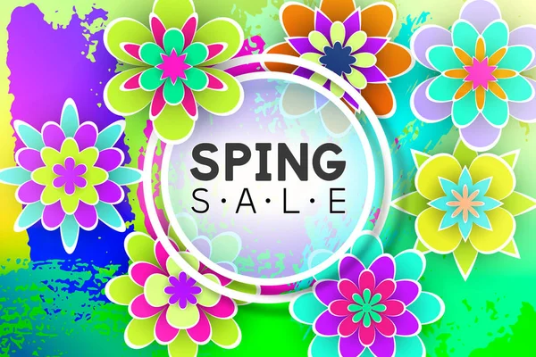 Spring Sale Discount Card — Stock Vector