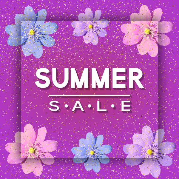 Summer Sale Discount Banner — Stock Vector