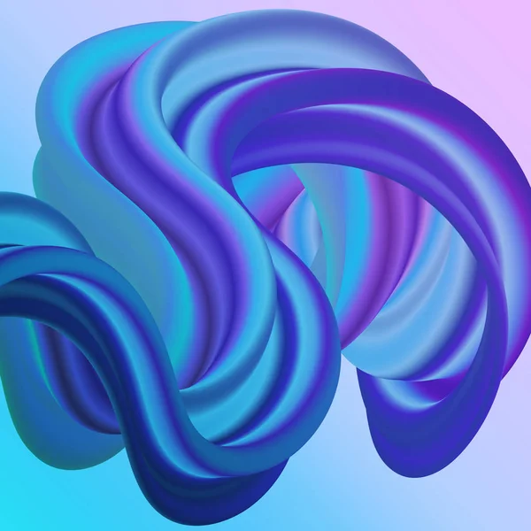 3D Twisted Curved Wave. — ストックベクタ