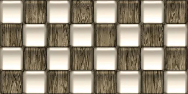 Hintergrundtapete Mit Eleganten Relieffliesen Aus Holz Mosaikmuster Mit Realistischen Geometrischen — Stockvektor