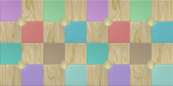 Wallpaper Design Wooden Multicolor Tiles Elegant Mosaic Seamless Pattern Unusual — 스톡 벡터