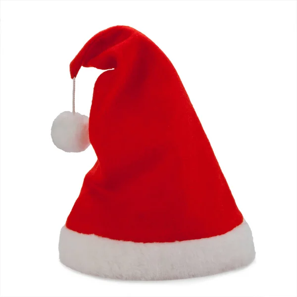 Chapeau rouge Père Noël isolé sur fond blanc — Photo