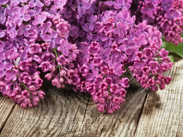 Lilac on a wooden background — Stock Photo, Image