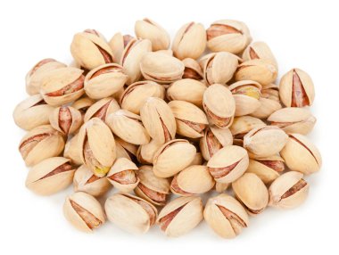 Beyaz arkaplanda Pistachio izole edilmiş