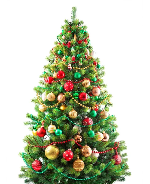 Schöner Weihnachtsbaum isoliert auf weißem Hintergrund — Stockfoto