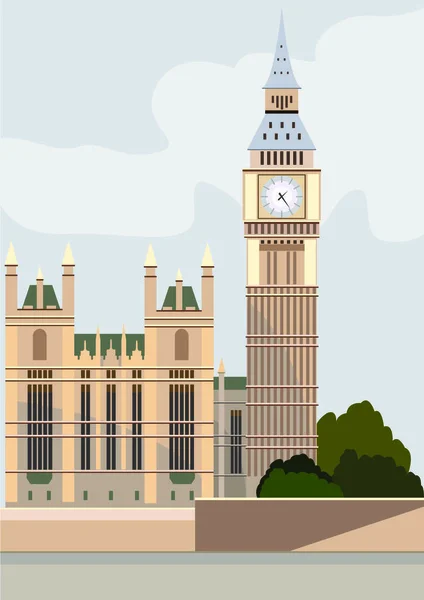 Palazzo Westminster Big Ben — Vettoriale Stock