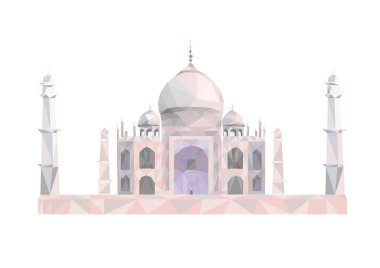 Taj Mahal, Hindistan vektör çizim. İllüstrasyon izole bir