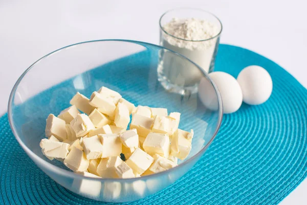 Mavi gelmedi muffins pişirme için ürün kümesi 