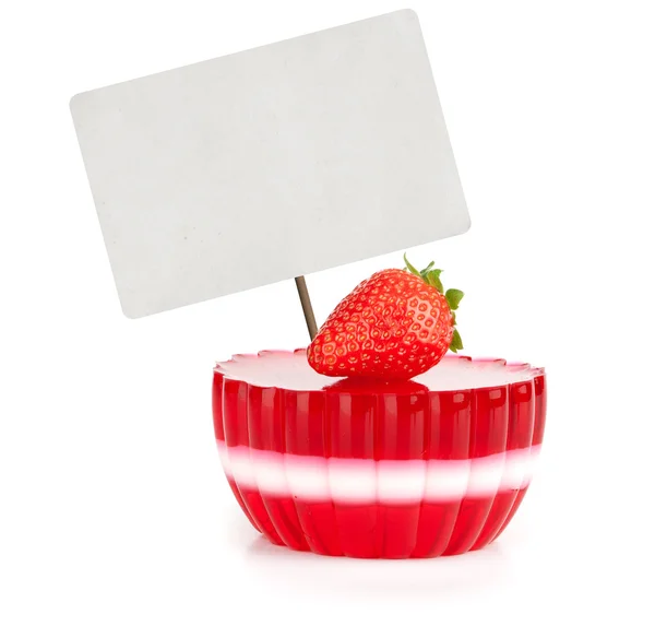 Aardbei jelly met lege tag. geïsoleerd — Stockfoto