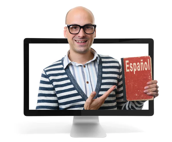 Aprender espanhol conceito online — Fotografia de Stock