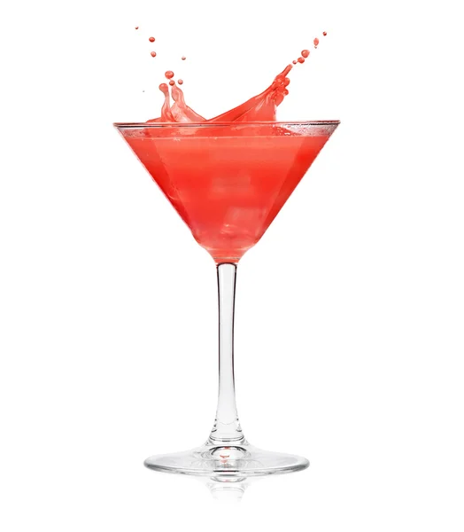 Red juice splash isolated on white — Stock fotografie