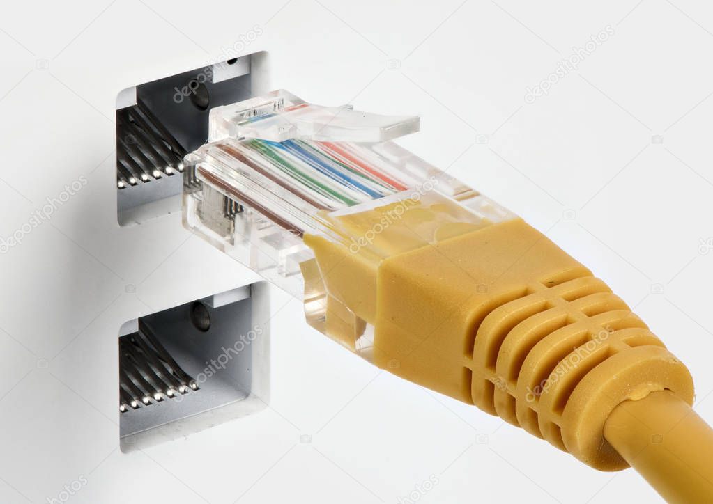 network cables connected to switch isolated