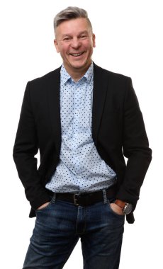 gülümseyen orta yaşlı iş adamı