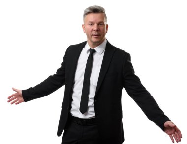 Orta yaşlı iş adamı izole