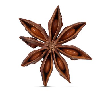 yıldız anasonu beyaz arkaplanda izole edildi