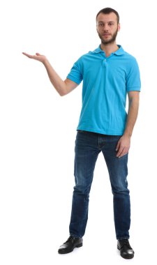 sakallı adam izole tam uzunlukta portresi