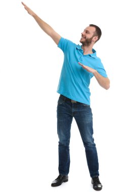 neşeli sakallı adam portresi tam uzunlukta 