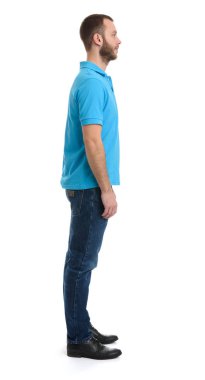 Sakallı dostum tam uzunlukta profil portresi