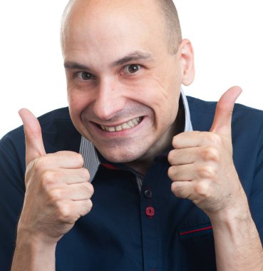 başparmaklarını kadar el hareketi komik kel adam