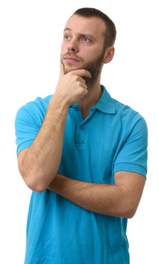 uzağa bakarak ve düşünme rahatsız adam