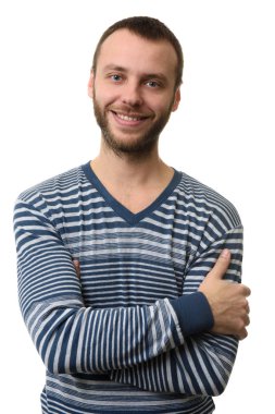 Yakışıklı genç sakallı adam portresi