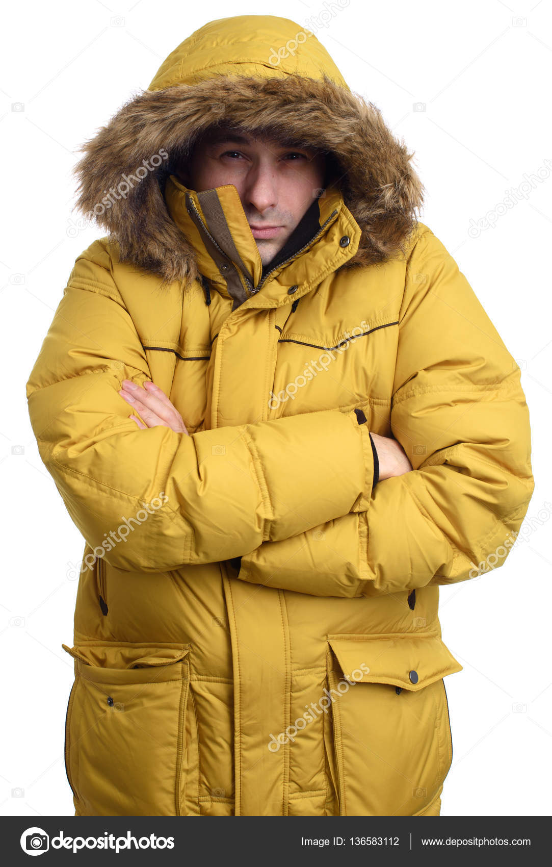 yellow winter parka