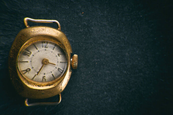 retro golden watch