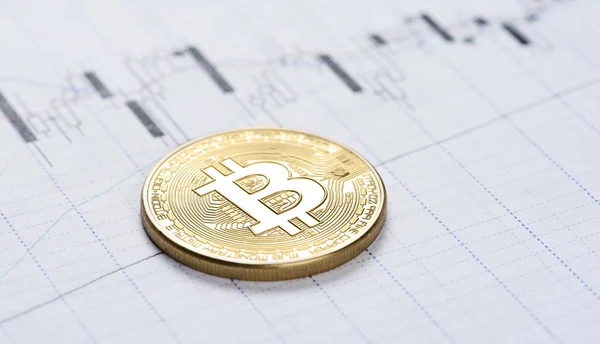 Kryptowaluta. monety Bitcoin — Zdjęcie stockowe