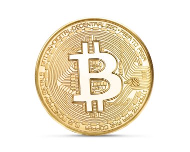 golden bitcoin isolated clipart