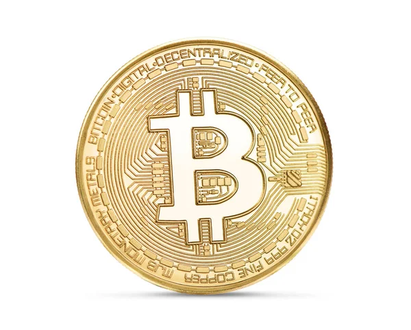 Altın Bitcoin izole — Stok fotoğraf