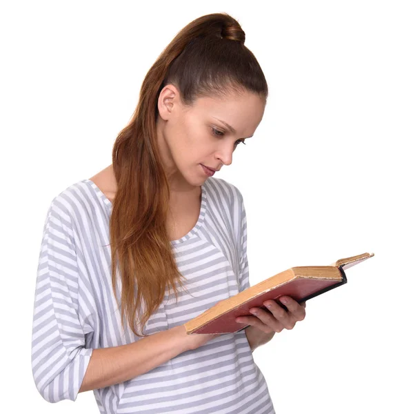 Menina bonito ler um livro — Fotografia de Stock