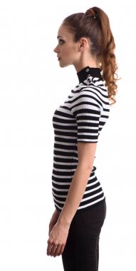 güzel bir kız profil portresi.