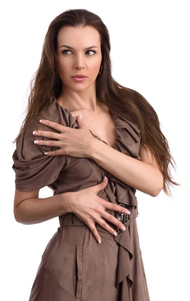 Koncepcja rozszerzenie paznokci. Piękna kobieta, portret — Zdjęcie stockowe