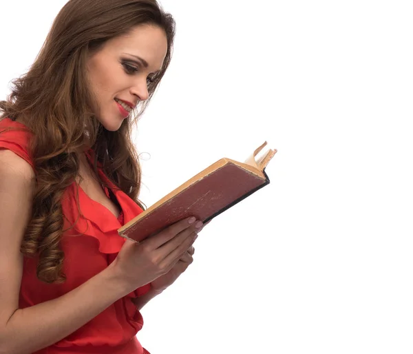 Bella donna che legge un libro — Foto Stock