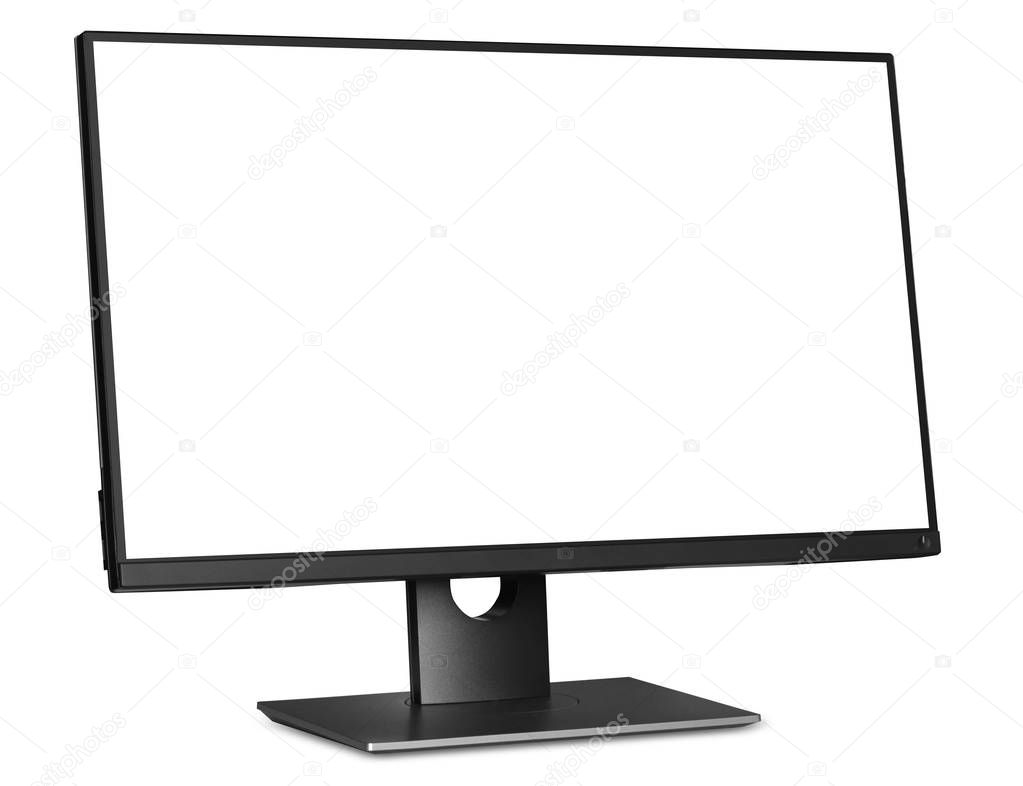 computer monitor with white blank screen