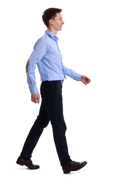 Teljes hosszúságú, egy fiatal srác, séta — Stock Fotó