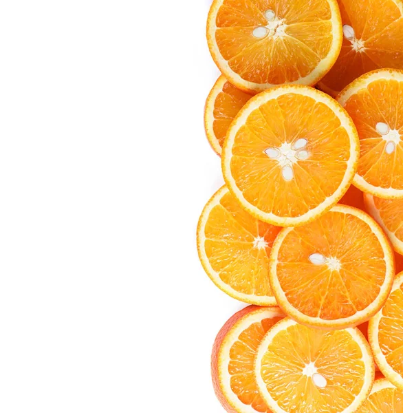 Rebanadas de fruta naranja aisladas — Foto de Stock