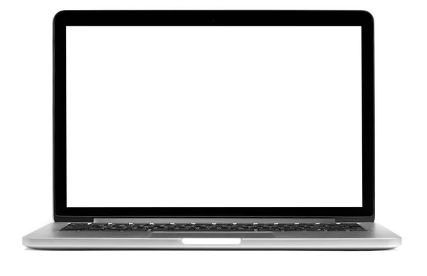Laptop met leeg scherm geïsoleerd — Stockfoto