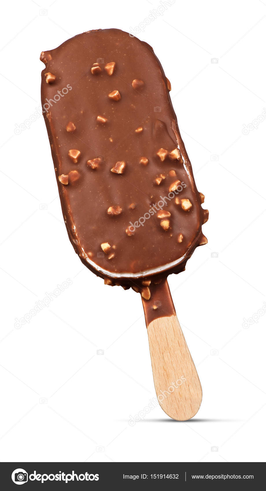 Chocolate popsicle. Ice cream isolated Stock Photo by ©spaxiax 151914632
