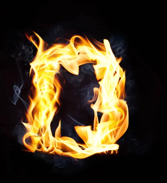 Buchstabe d. Feuer und Rauch Alphabet — Stockfoto