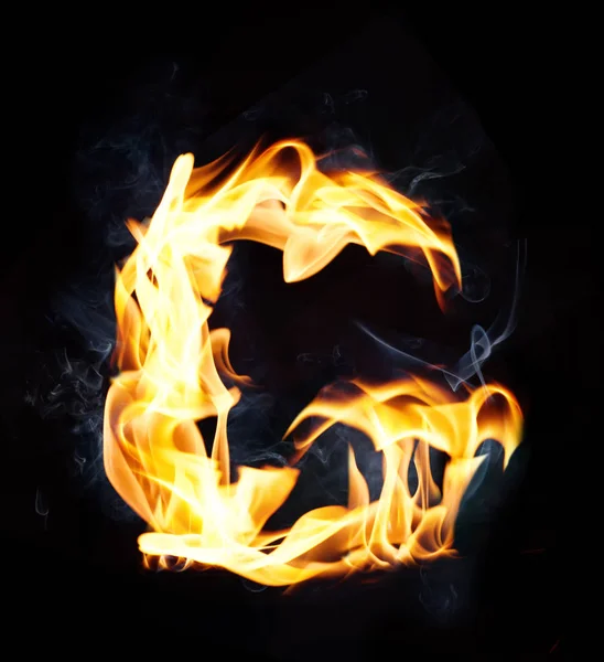 Letter G. Fire and smoke alphabet — Stock Photo, Image
