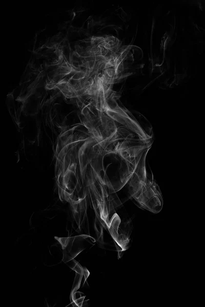 Weißer Rauch isoliert auf schwarz — Stockfoto