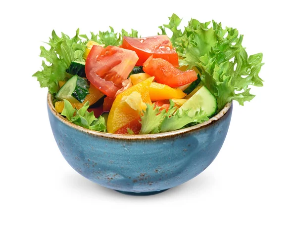 Ensalada de verduras frescas aisladas en blanco — Foto de Stock