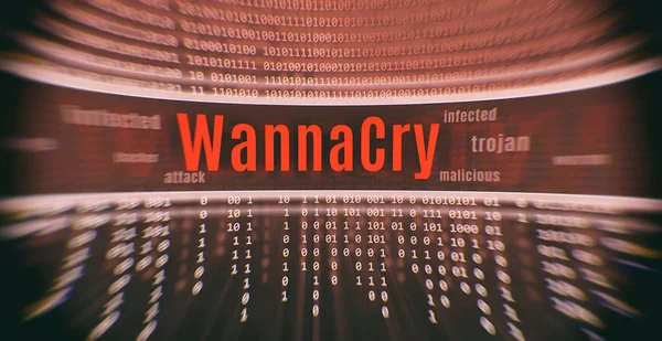 勒索攻击 Wannacry。网络攻击 — 图库照片