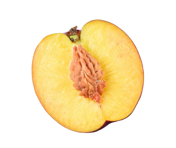 Cut peach fruits isolated — Stock Photo, Image