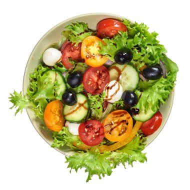 Mozzarella peyniri ile taze sağlıklı sebze salatası