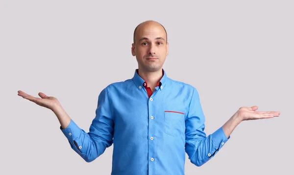 Careca fazendo não sei gesto — Fotografia de Stock