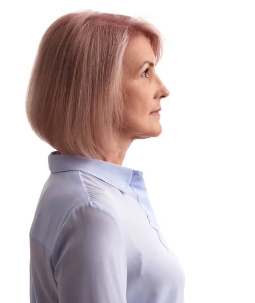 Profile portrait of a old woman face — Stock Photo, Image