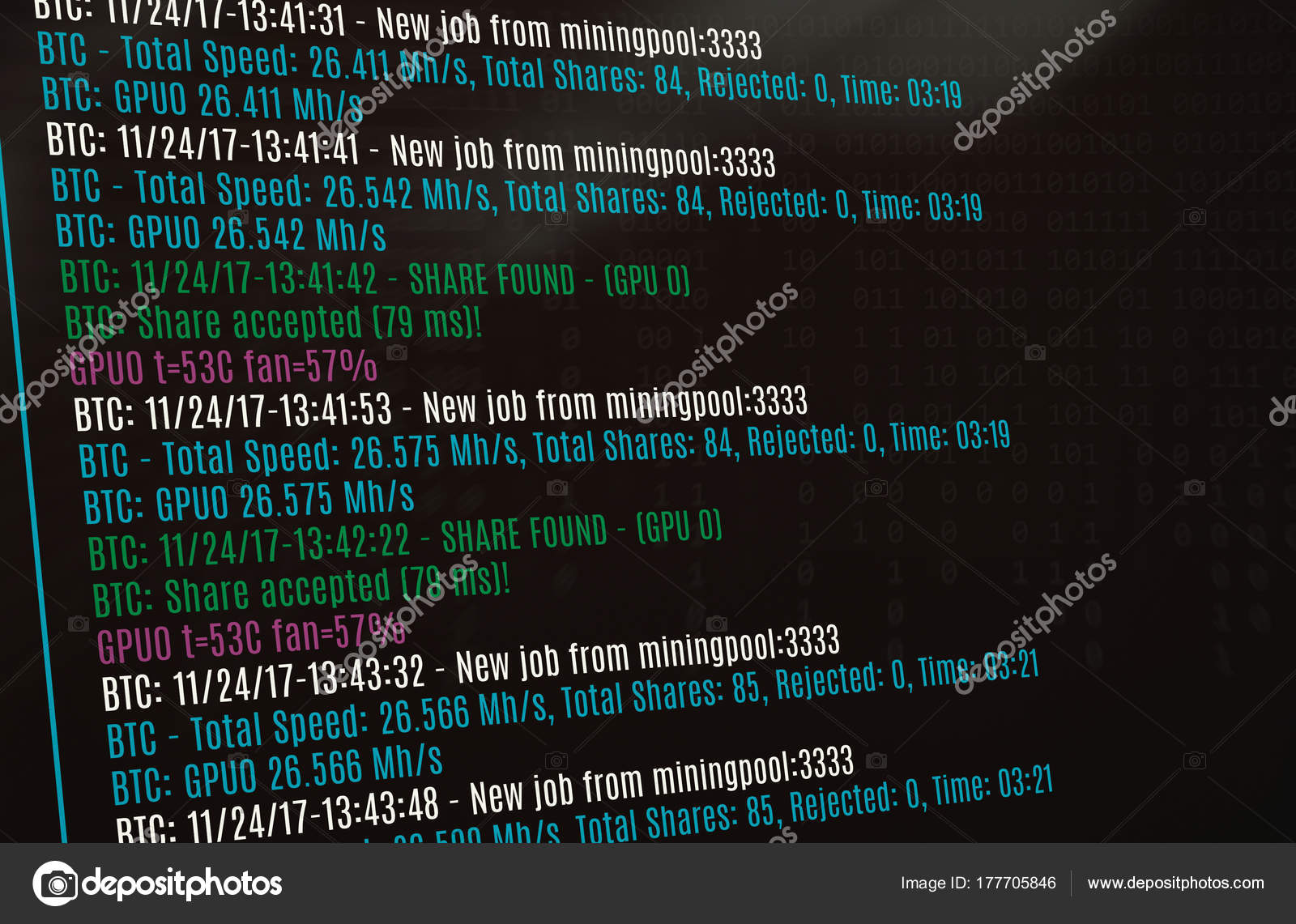 Bitcoin Mining Software Kryptowahrung Konzept Redaktionelles - 
